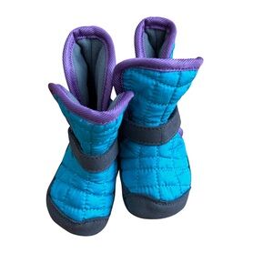 Keen Purple and Gray Quilted Baby Booties